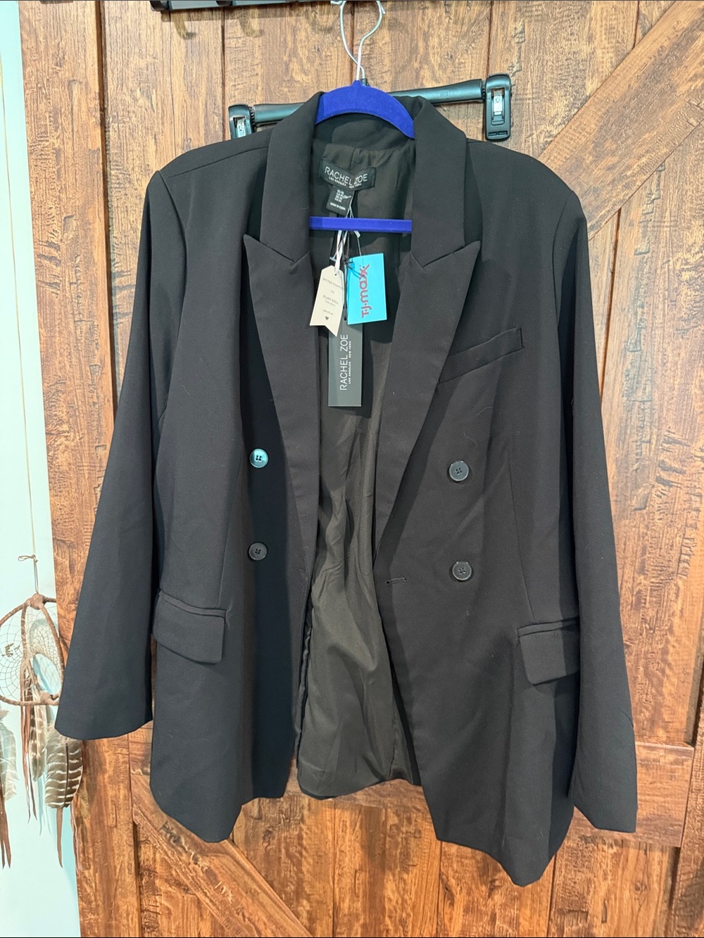Rachel Zoe Black Double-Breasted Blazer